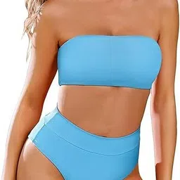 recent fashion Solid Women Bikini Light Blue Swimsuit-picture-28