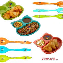 dady Pack of 9 Plastic Dinner Set image 4