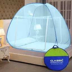 classic mosquito net Polyester Adults Washable Foldable for Double Bed & King Size Bed -(200*200*145 CM) Mosquito Net-picture-10