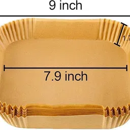 coozico Square Air Fryer Disposable Paper Liner, 100pcs Airfryer Tray image 2