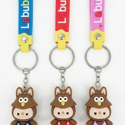 stuffinn Labubu Cartoon Character Keychain (Pack of 1, ) for Bags, Bikes & Keys Key Chain-picture-27