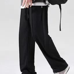 valley Men Solid Black Track Pants image 4
