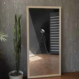 k k glass & aluminium Rectangle (24X60) Yellow Wall Mirrors image 1