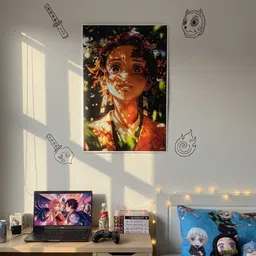 essenza Tanjiro Kamado Demon Slayer Anime Poster | 300 GSM Premium Textured Wall Art Digital Reprint 18 inch x 12 inch Painting image 4