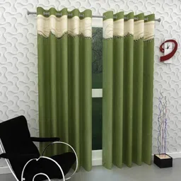 panipat textile hub 275 cm (9 ft) Long Door Polyester Semi Transparent Curtain (Pack Of 2) image 1