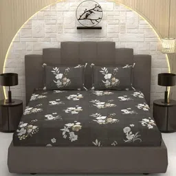 gadda co Cotton King Fitted (Elastic) 250 TC Printed Bedsheet-picture-12