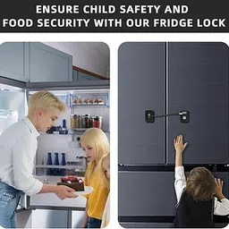 ecobsy Refrigerator Door Lock with Key Fridge & Freezer Lock with Strong Steel Cable image 2