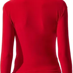 sightbomb Party Extended Sleeves Solid Women Red Top image 2