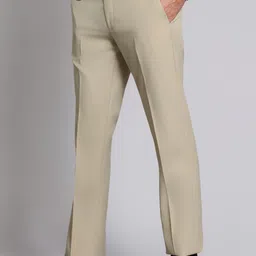 arrow Men Tapered Beige Polyester Trousers image 3