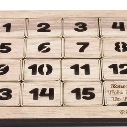lakshminarayan sales Wooden Puzzle Number Slide Fifteen Puzzle, Non-Magnetic Pieces for family - Unique Gifts for Children- Indoor Outdoor Board Games (4x4) - 1 to 15 Word Games image 2