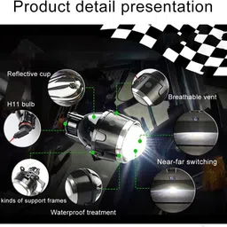 auto pearl Metal 3 Inch Bi-Xenon Fog Light Projector Lens H8 H9 H11 HID Led Bulb _A002 Fog Lamp Car LED for Maruti Suzuki (12 V, 35 W) image 2