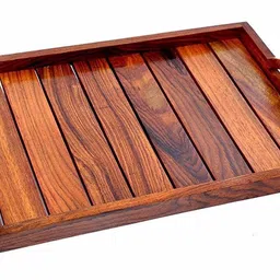 casa trading Wooden Serving Tray set of 3 Tray image 3