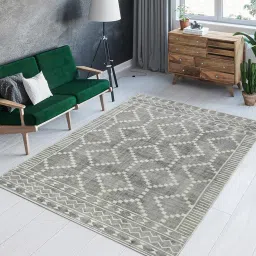 sapana carpet-mats Cream Abstract 5 ft x 7 ft Machine Made Carpet image 1
