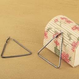 yeahmom GEOMERTRICAL METAL TRIANGLE EARRINGS (GREY) PACK OF 1 PAIR Alloy Hoop Earring image 4