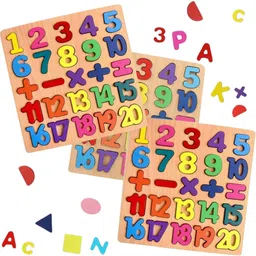 peengh 1 to 20 Wooden Number Numerical Puzzle Counting Board for Preschool Learning Toy image 4