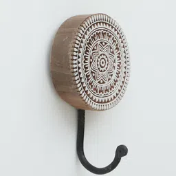 wooden home Mango Wood Hand Carved Design Decorative Key & Coat Wall Hook for Hanging image 4
