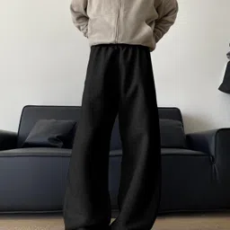 daphne maurier Men Solid Black Track Pants-picture-15