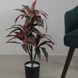 arick decor 2.4Ft Artificial Dracaena With Black Pot Natural Leaves Pre-Potted image 1