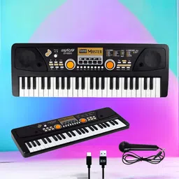 just97 49-Keys Musical Keyboard Piano with Mic for Kids Analog Portable Keyboard_A862-picture-11