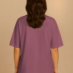 being wanted Women Printed Round Neck Pure Cotton Pink T-Shirt image 2