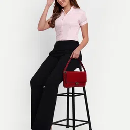 broadstar Women Flared Black Lycra Blend Trousers image 4