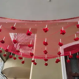 Bridal Entry Chadar Soft Net Fabric Garland-image-20