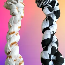 roundx Acrylic Self Design White, Maroon Women Dupatta-picture-17