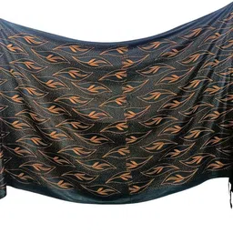 ogs Graphic Print, Floral Print, Printed Rayon Women Black Scarf, Stole, Fancy Scarf image 5