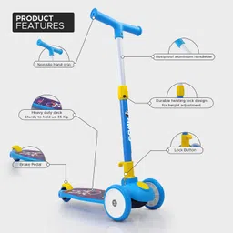 toys r us avigo Smart Kick Scooter, 4 Adjustable Height, Foldable & PVC Wheels,Cap-50 Kg image 3