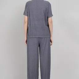 lugo Women Night Suit Set Grey Solid image 2