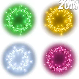 talyon 61 LEDs 20 m Yellow, White, Green, Pink Steady Bulb Rice Lights-picture-17