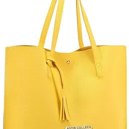 astir colleen Yellow Women Tote - Extra Large Vegan Leather Women's Tote Bag image 4