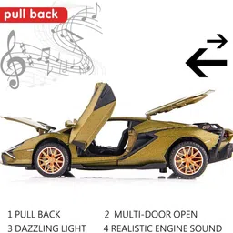 ukaxa 132 Diecast Metal Lamborghini Sian ModelToy Vehicle SoundLight Sports CarToy image 3