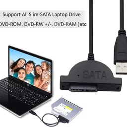 WiredCom USB 2.0 to 7+6 13Pin Slimline SATA Laptop CD/DVD ROM Optical Drive 2.5 inch 7+6 13Pin Slimline SATA image 3