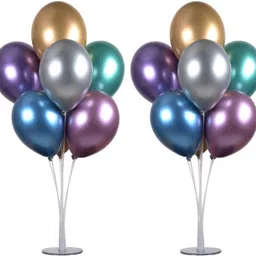 musbu Solid Re-usable Balloon Stand, Set of Clear Table Desktop Balloon Stand for Birthday Balloon image 5
