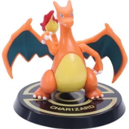 funfob Pokemon Pikachu Action figure toy height 7-8cm (Poke Orange Round Stand) image 1