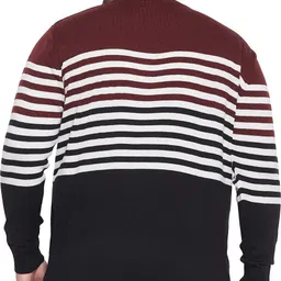 bigbanana Men Colorblock, Striped Round Neck Multicolor Sweater image 2
