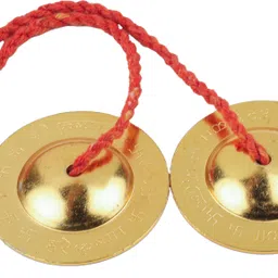 rolimoli Iron Manjira 9.5cm Brass Coated set of 2 Kartal Instrument image 2