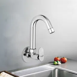 prestige Brass Sink Cock Opal Handle with Swivel Spout,with Flange and Aerator Foam Flow-Set of 1 Bib Tap Faucet image 3