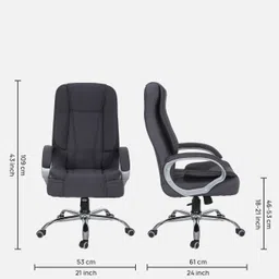 ardasinterior Vienna High Back Fabric Executive Chair in Grey Colour Fabric Office Adjustable Arm Chair image 2