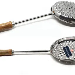 konquer times Multipurpose Jhara for Boondi Raita and Laddu Sweets with Wooden Handle Collapsible Strainer-picture-26