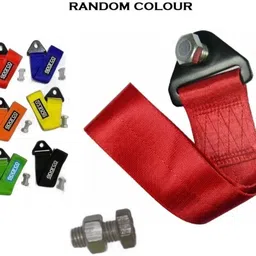 just mod Multicolour Car Tow Belt Strap Universal Front & Rear Tow Belt Front and Rear Mount Towing Hook image 3