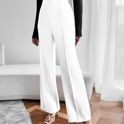 lecowar Women Regular Fit Black, Green, White Polyester Trousers image 4