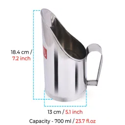 hazel Stainless Steel Scoop Spoon With Handle | Steel Scoops For Grocery Shop Store Equipment| Grocery Flour Grain Dry Foods Spice Scoop,Capacity 700 ml, Silver image 4