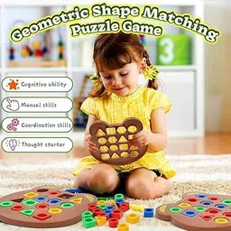 countrylink Geometric Shape & Color Matching Bell Puzzle & Educational for Toy Kids 3+ image 3