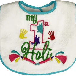 butterthief Baby feeding Bibs Newborn My First Lohri, Holi & Birthday (Pack of 3Bibs) image 3