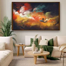 artsense Paint Multicolor Canvas Framed People and Places Art Print image 1