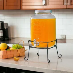 dsrpc 8L Glass Juice Mason Jar Glass Water Dispenser Glass Pitcher with Stand Bottled Water Dispenser image 5