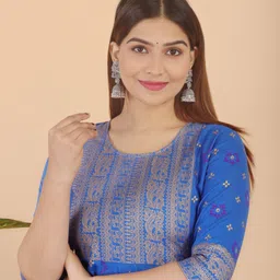 charvi creation Women Printed Viscose Rayon Anarkali Kurta image 4