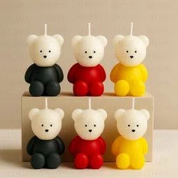 xeqalv Teddy Bear Candle Soya Wax Tealight Scented Candles Birthday Anniversary Diwali Candle-picture-35